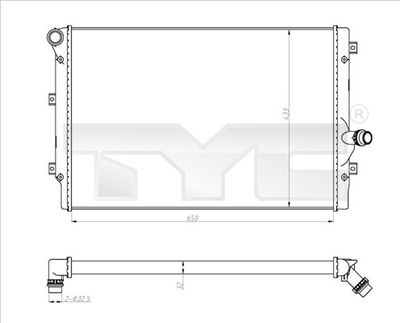 Radiator, engine cooling TYC 702-0024-R