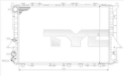 Radiator, engine cooling TYC 702-0027