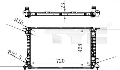 Radiator, engine cooling TYC 702-0038