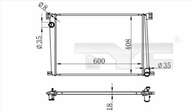 Radiator, engine cooling TYC 703-0011