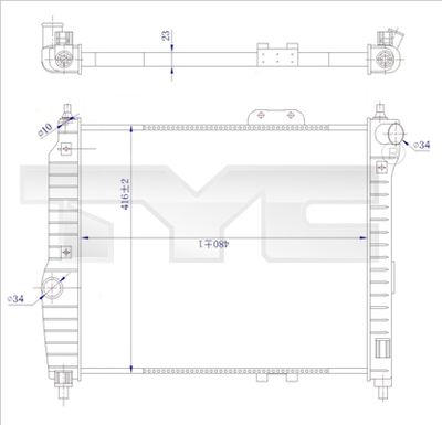 Radiator, engine cooling TYC 706-0021-R