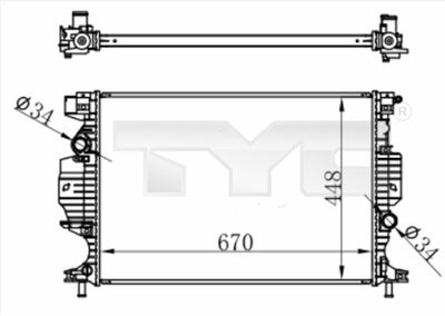 Radiator, engine cooling TYC 710-0060