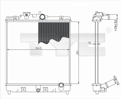 Radiator, engine cooling TYC 712-0052