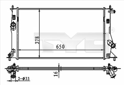 Radiator, engine cooling TYC 720-0012