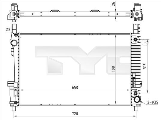 TYC 721-0020 Radiator, engine cooling