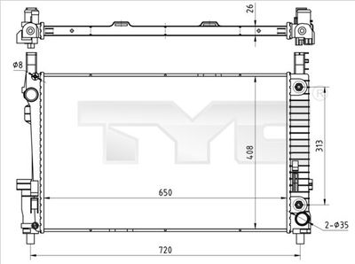 Radiator, engine cooling TYC 721-0020