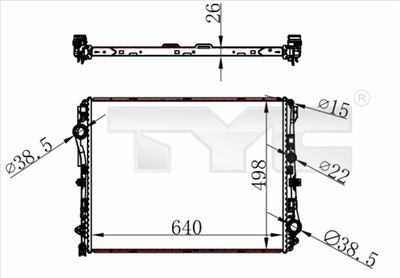 Radiator, engine cooling TYC 721-0022