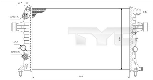 TYC 725-0006 Radiator, engine cooling