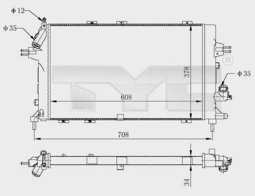 TYC 725-0028-R Radiator, engine cooling