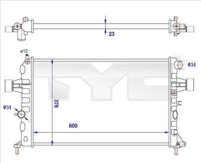 Radiator, engine cooling TYC 725-0038-R