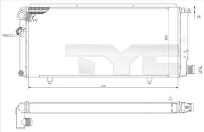 Radiator, engine cooling TYC 726-0014-R