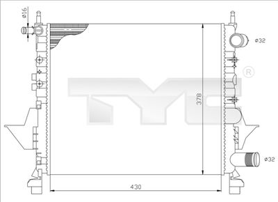 Radiator, engine cooling TYC 728-0041