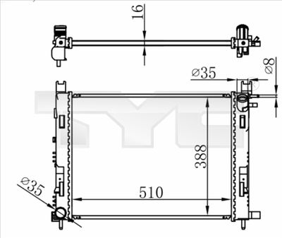 Radiator, engine cooling TYC 728-0063