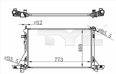 Radiator, engine cooling TYC 728-0064