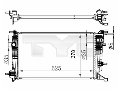 Radiator, engine cooling TYC 728-0065-R