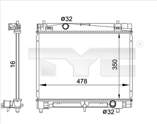 TYC 736-0001 Radiator, engine cooling