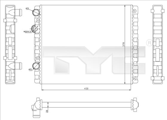 TYC 737-0040 Radiator, engine cooling