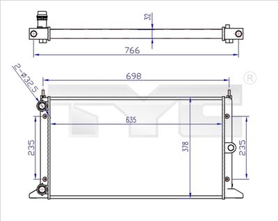 Radiator, engine cooling TYC 737-0043-R