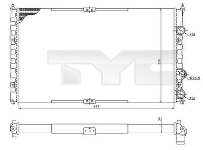 Radiator, engine cooling TYC 737-0057