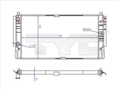 Radiator, engine cooling TYC 737-0068-R