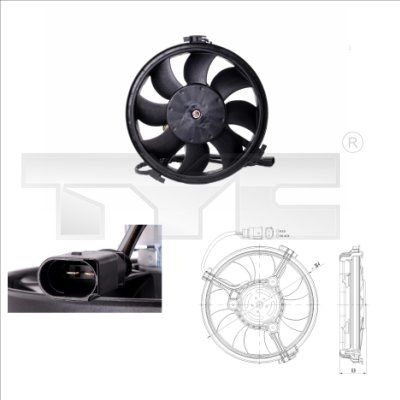 Fan, engine cooling TYC 802-0002