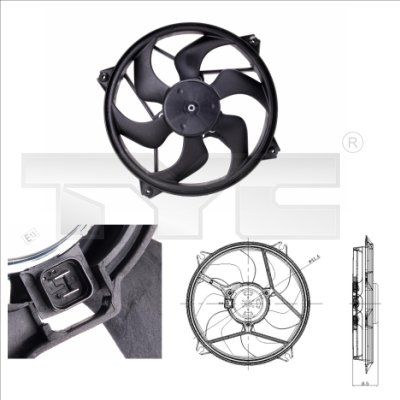 Fan, engine cooling TYC 805-0001