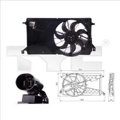 TYC 820-0001 Fan, engine cooling