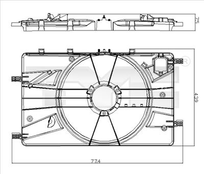 Support, radiator fan TYC 825-0018-1