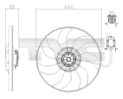 Fan, engine cooling TYC 825-0019