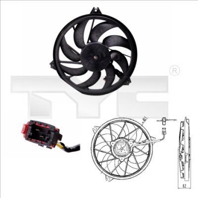 Fan, engine cooling TYC 826-0005