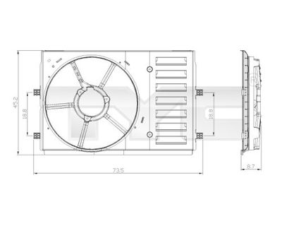 Support, radiator fan TYC 837-0035-1