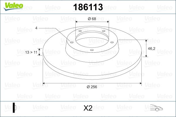 VALEO 186113 Brake Disc