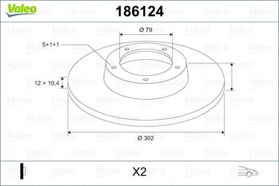 Brake Disc VALEO 186124