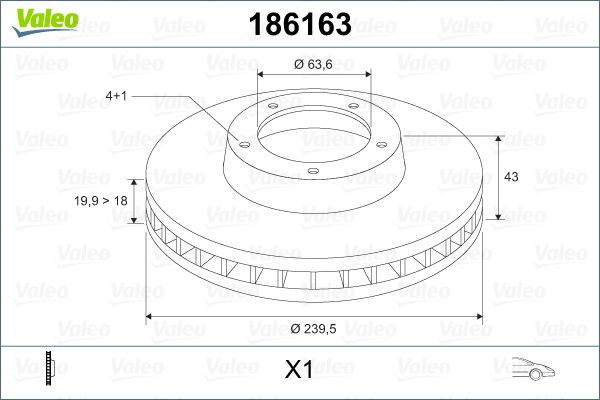 VALEO 186163 Brake Disc