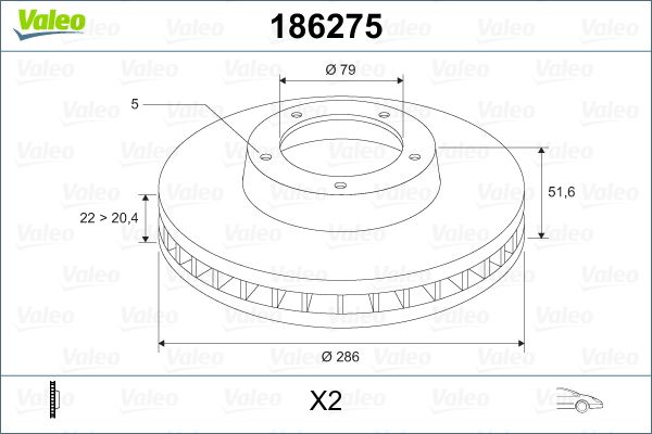 VALEO 186275 Brake Disc