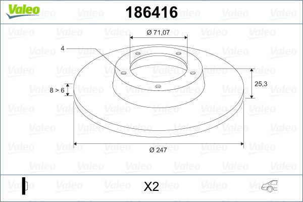 VALEO 186416 Brake Disc