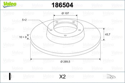 Brake Disc VALEO 186504