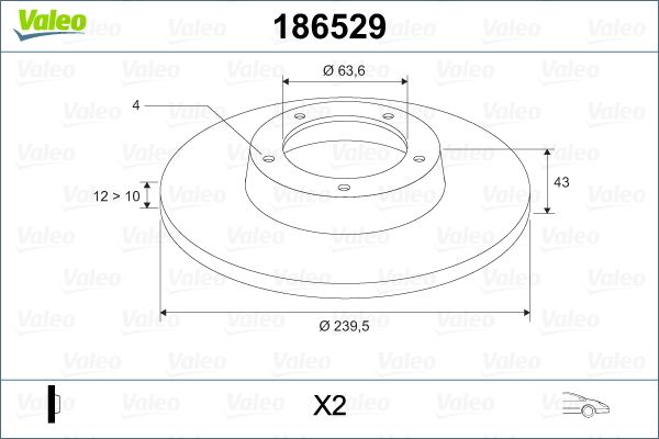 VALEO 186529 Brake Disc