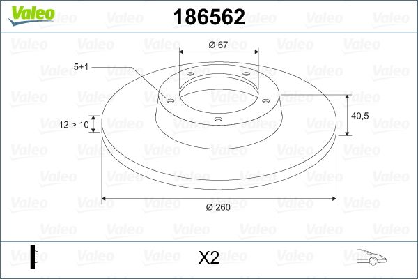 VALEO 186562 Brake Disc