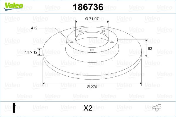 VALEO 186736 Brake Disc