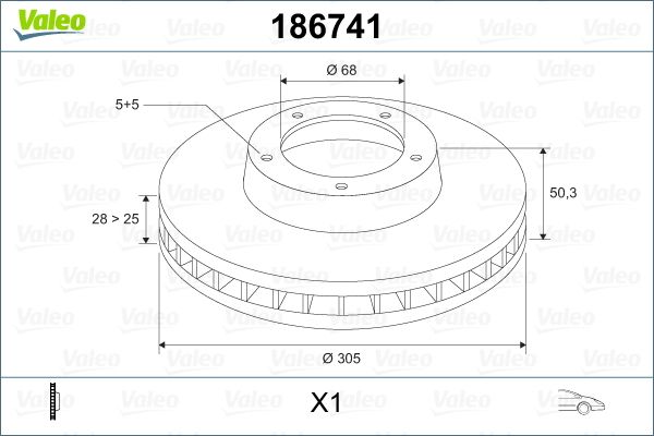 VALEO 186741 Brake Disc