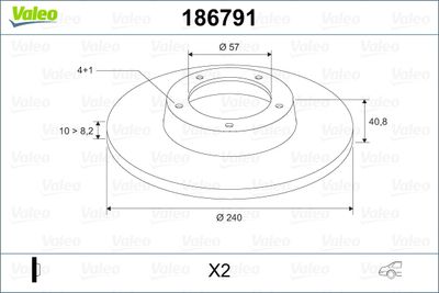 Brake Disc VALEO 186791