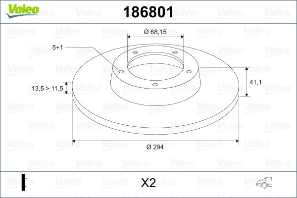 VALEO 186801 Brake Disc