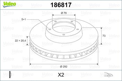 Brake Disc VALEO 186817