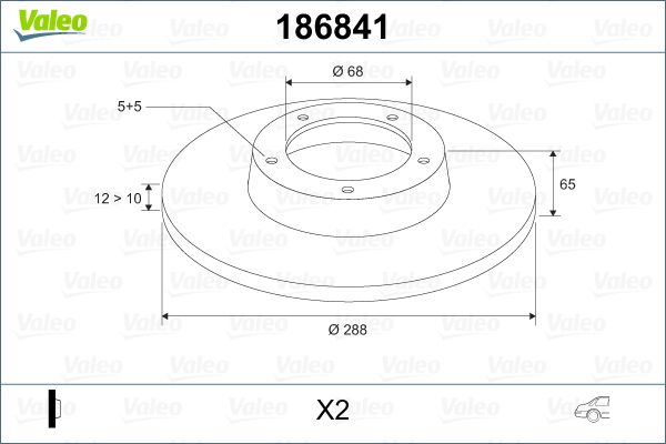 VALEO 186841 Brake Disc