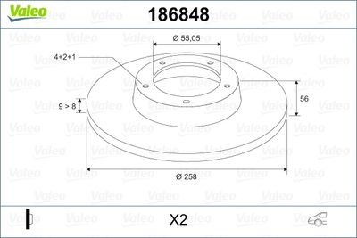 Brake Disc VALEO 186848