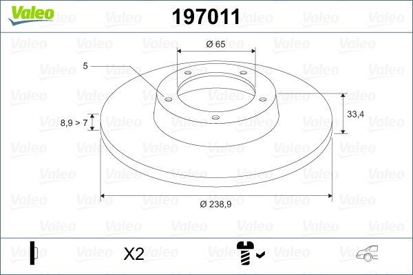 VALEO 197011 Brake Disc