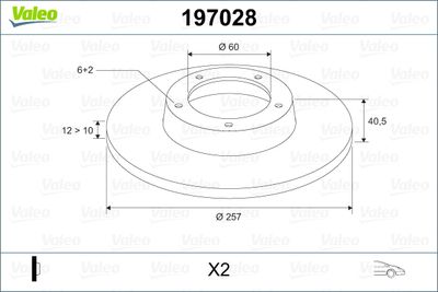 Brake Disc VALEO 197028