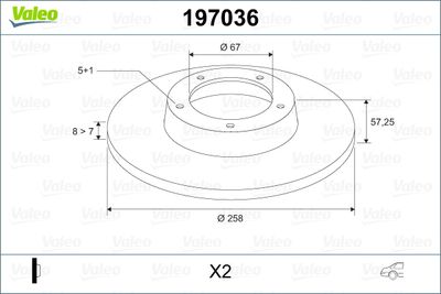 Brake Disc VALEO 197036