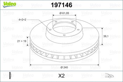 Brake Disc VALEO 197146